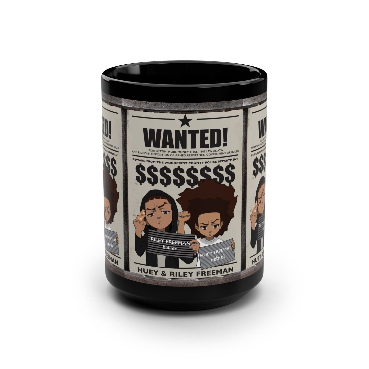 The Boondocks Wanted Black Mug (15oz)