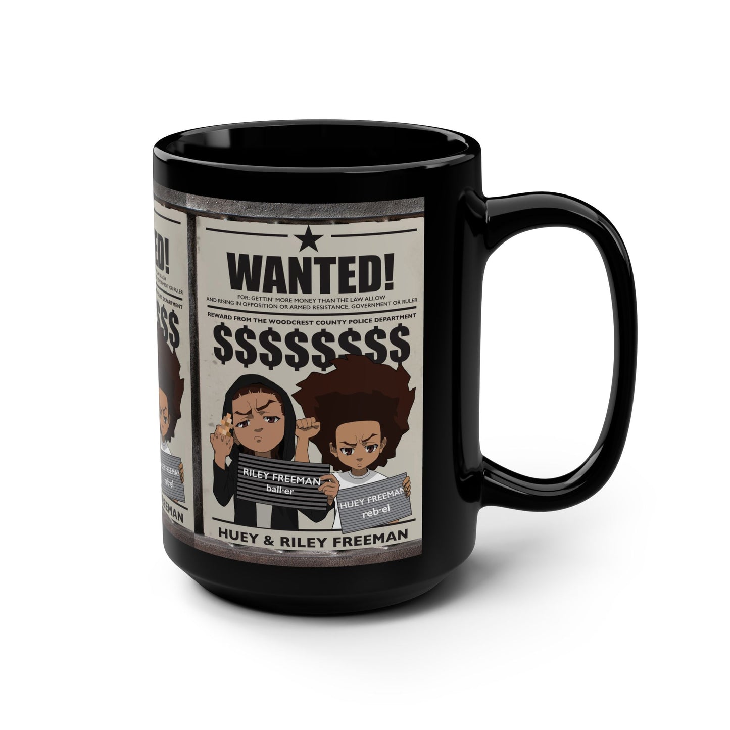 The Boondocks Wanted Black Mug (15oz)