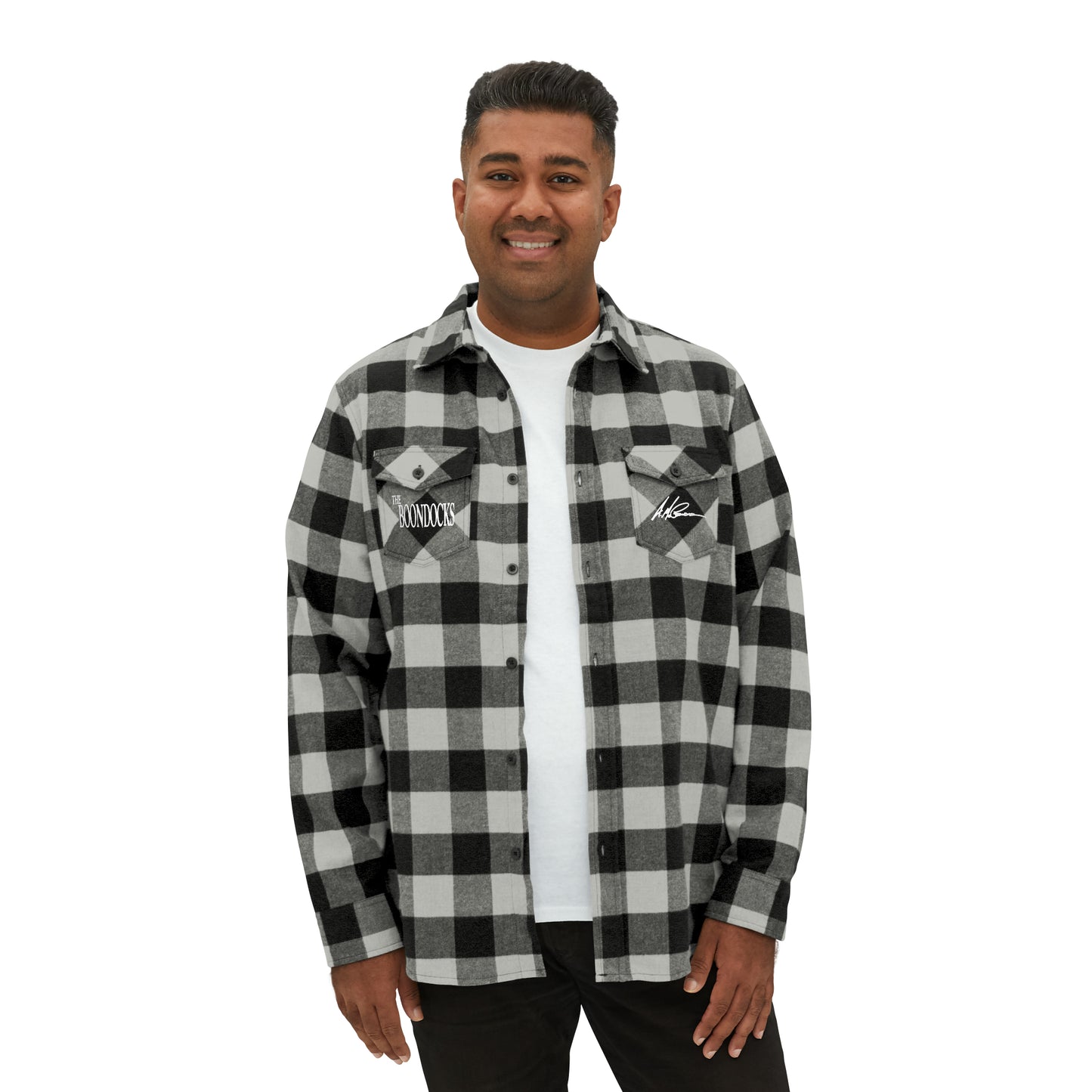 The Boondocks Freeman Brothers Wanted Grey Heather/ Black Flannel Shirt