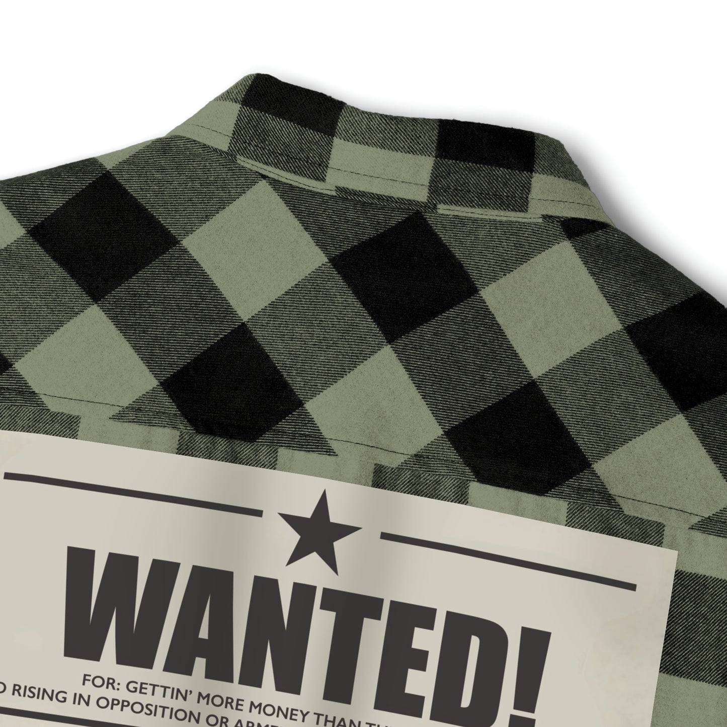 The Boondocks Freeman Brothers Wanted Olive / Black Flannel Shirt