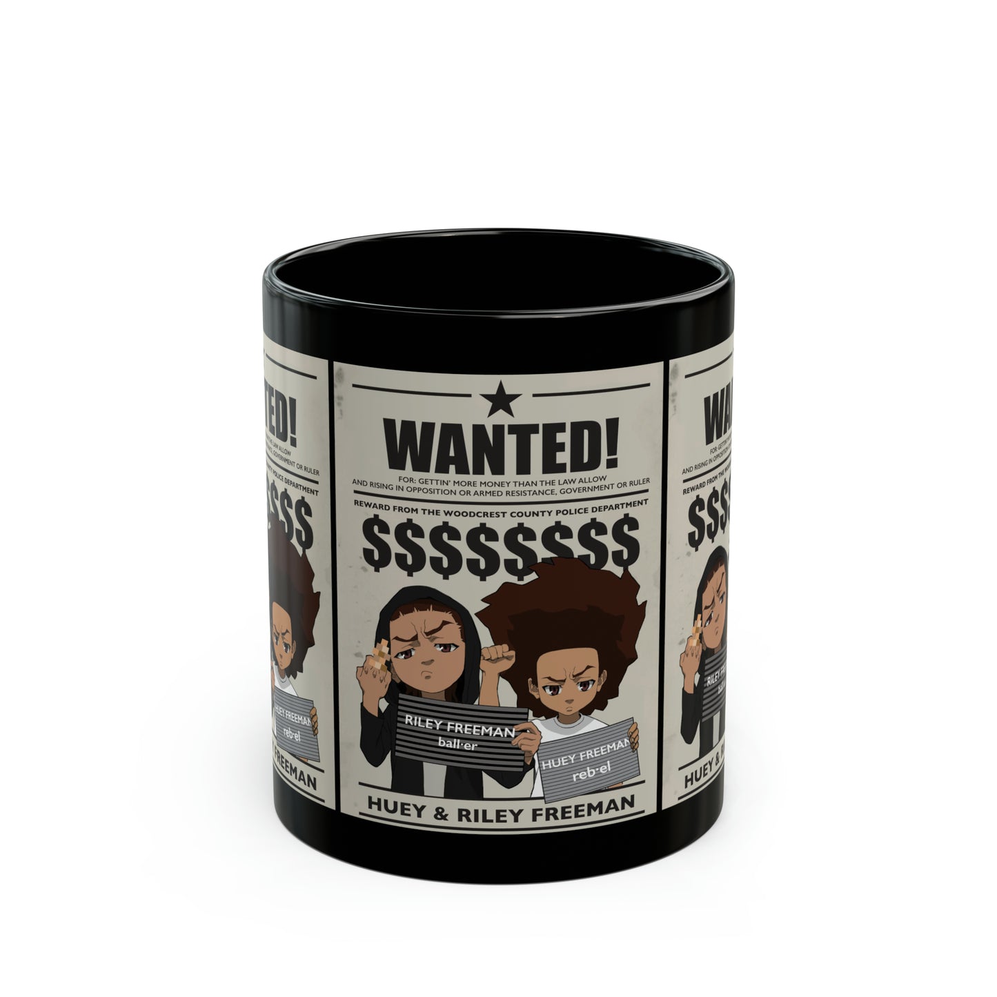 The Boondocks Wanted Black Mug (11oz)