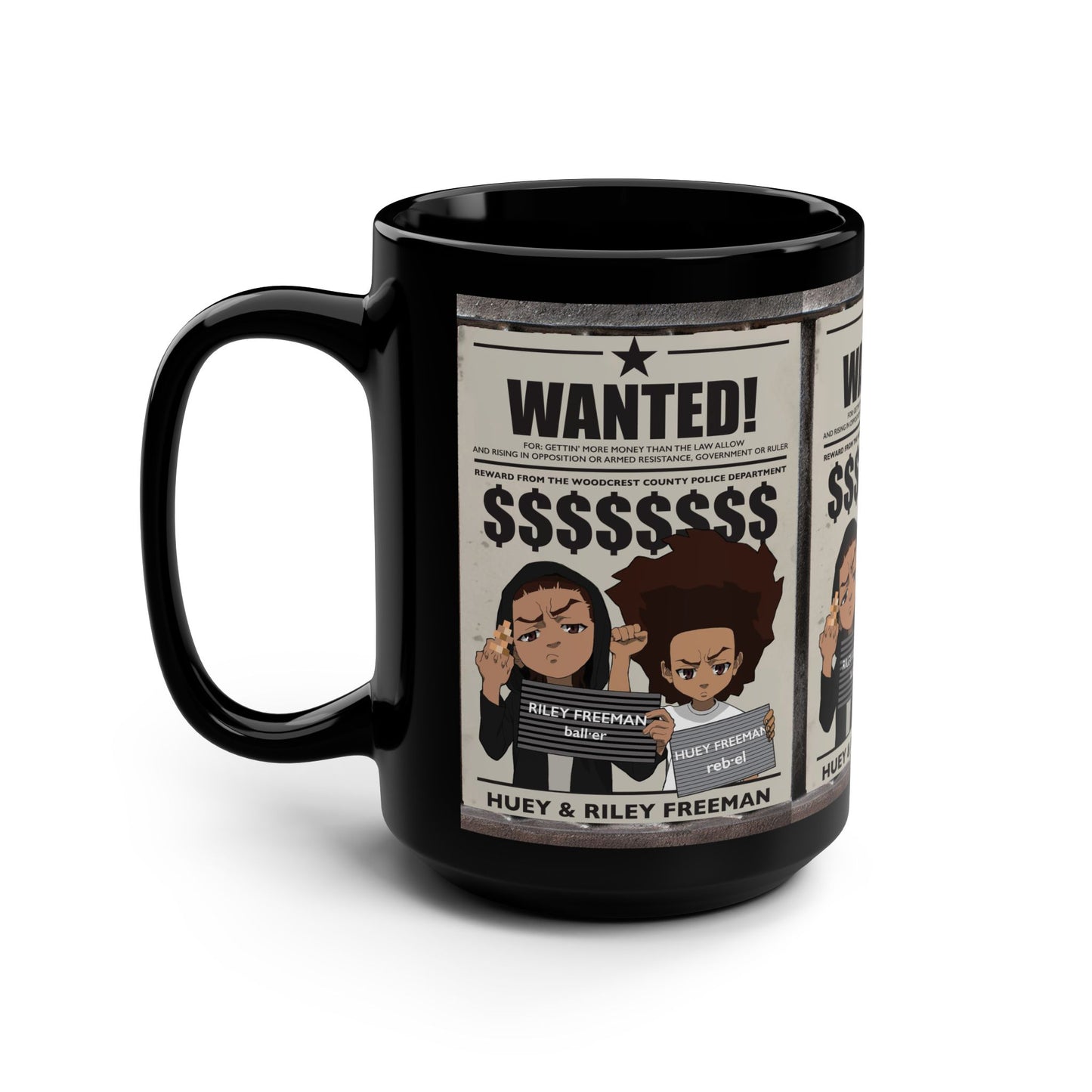 The Boondocks Wanted Black Mug (15oz)