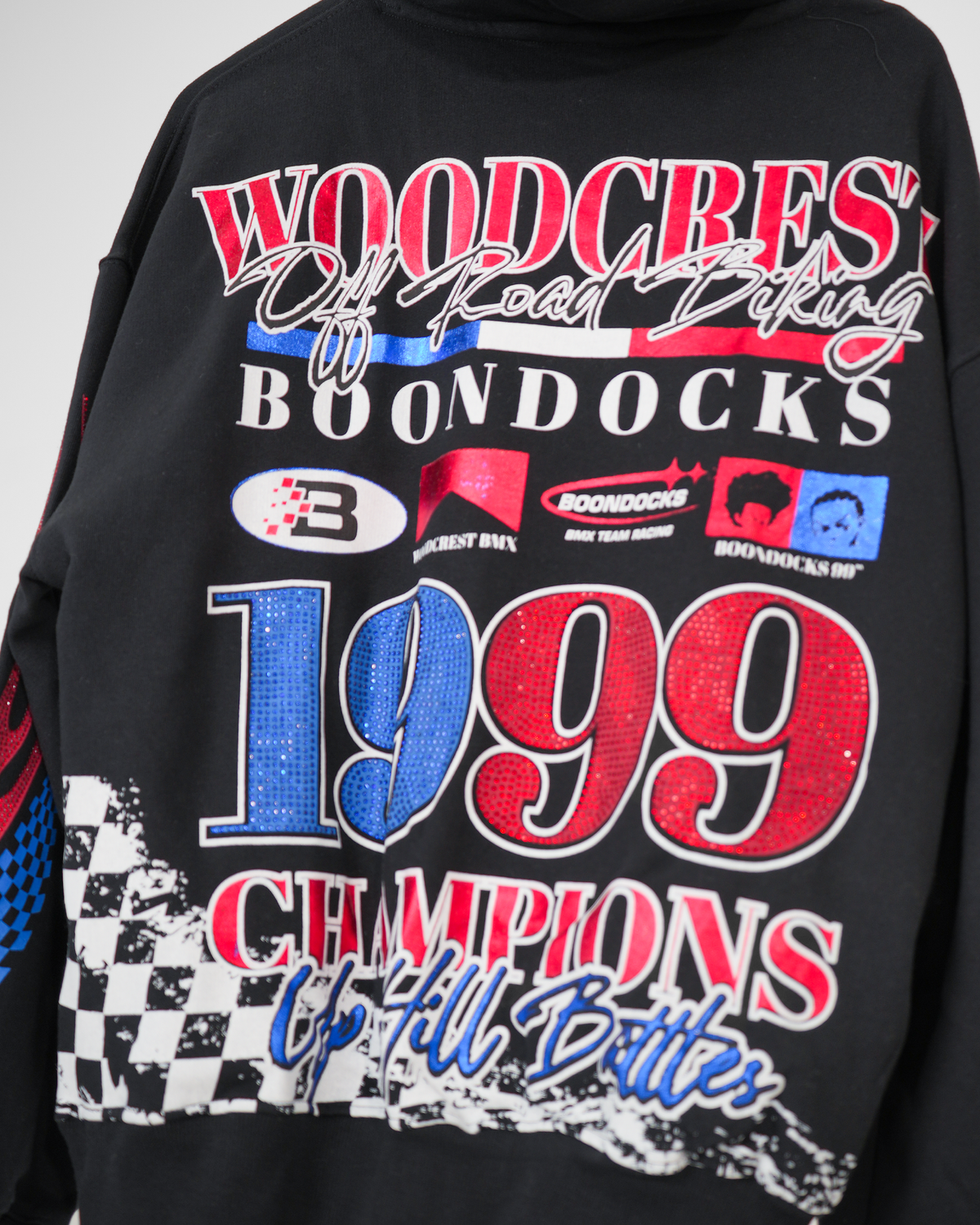 The Boondocks Huey BMX Champion Embellished Black Hoodie