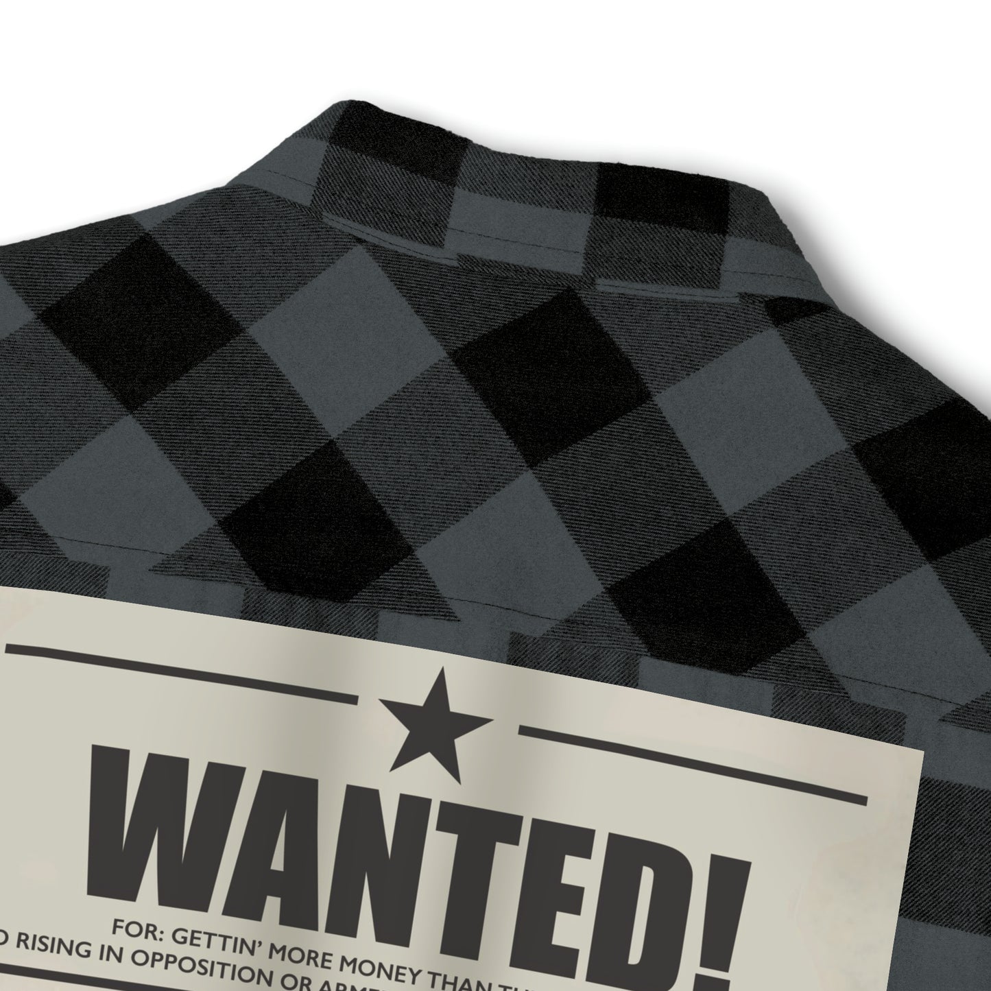 The Boondocks Freeman Brothers Wanted Charcoal Heather/ Black Flannel Shirt