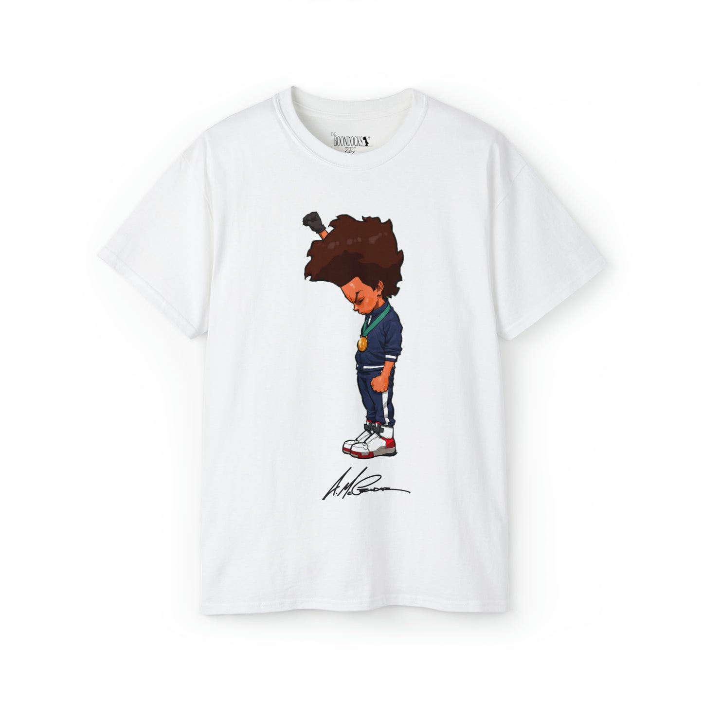 The Boondocks - Huey Fist White Eco-T-Shirt