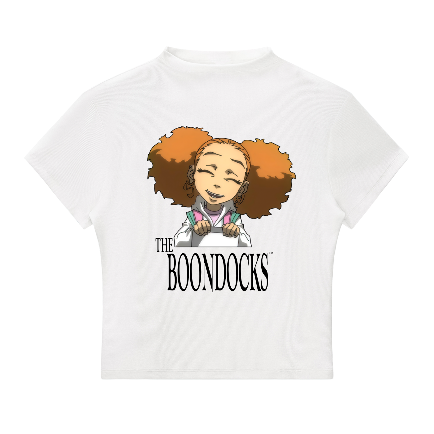 The Boondocks Jazmine Soft Smile Mock Neck Slim Fit T-Shirt