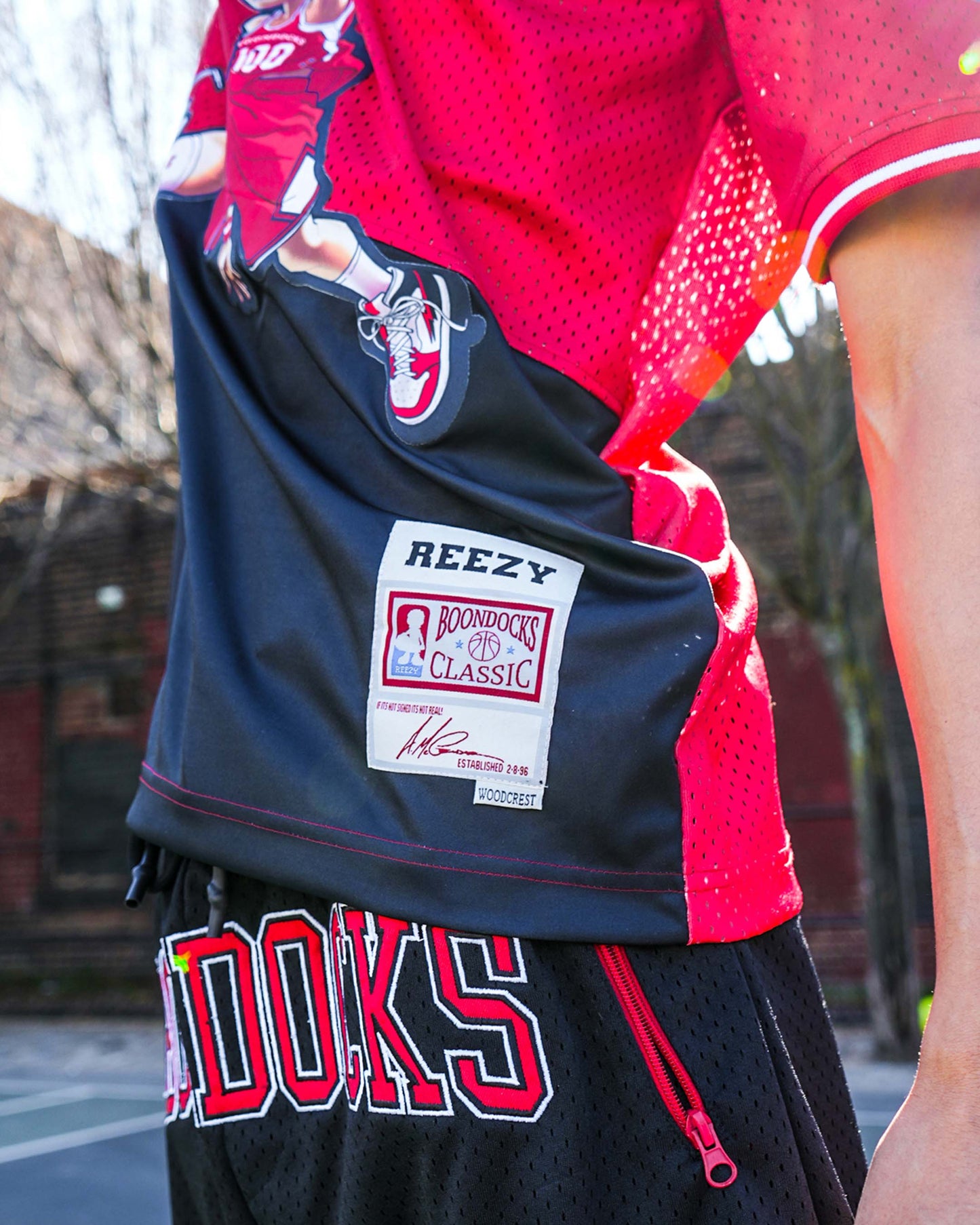 The Boondocks - Air Riley Mesh Knit Red & Black T-Shirt