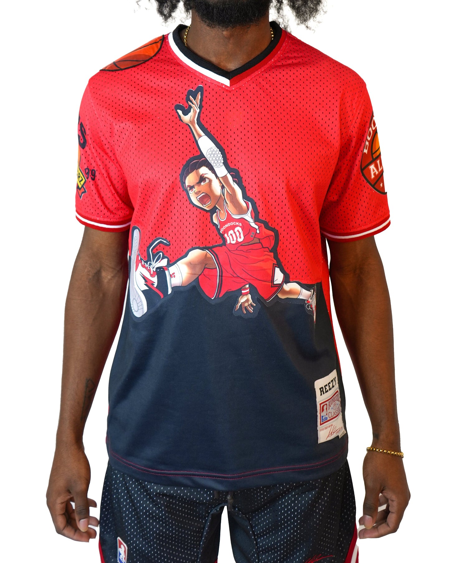 The Boondocks - Air Riley Mesh Knit Red & Black T-Shirt