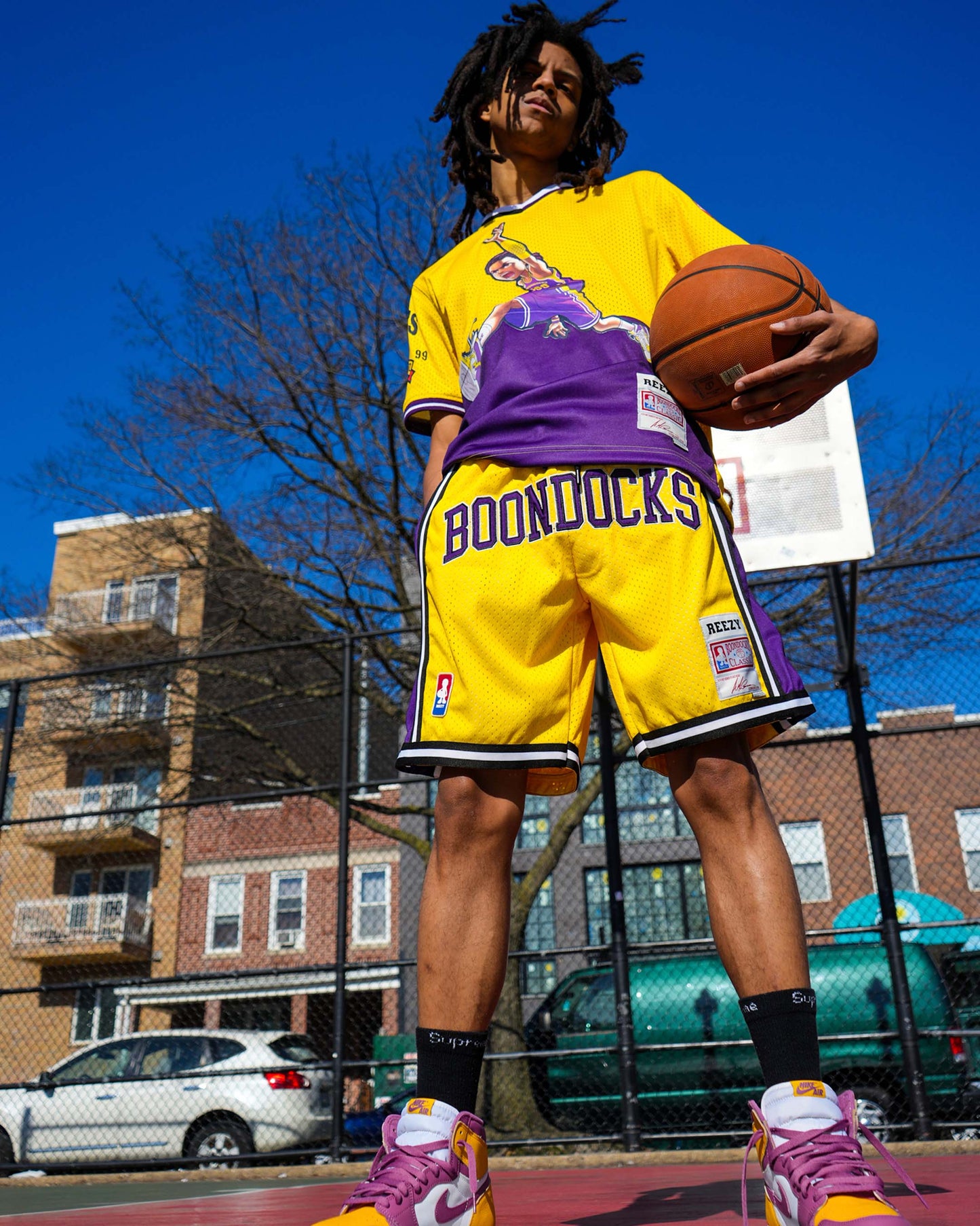 The Boondocks - Air Riley Mesh Knit Yellow & Purple T-Shirt