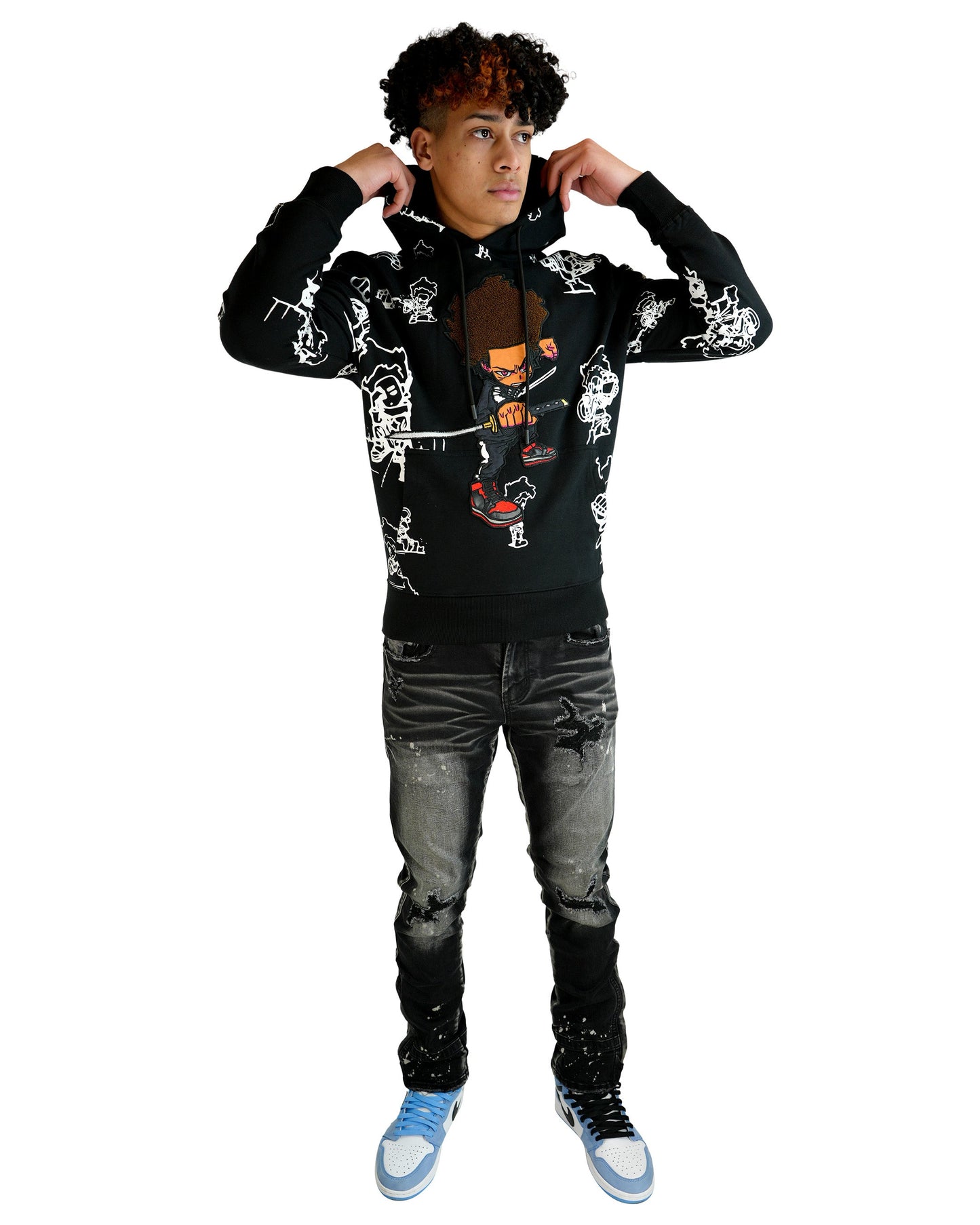 The Boondocks - Ninja Huey Chenille Black Hoodie