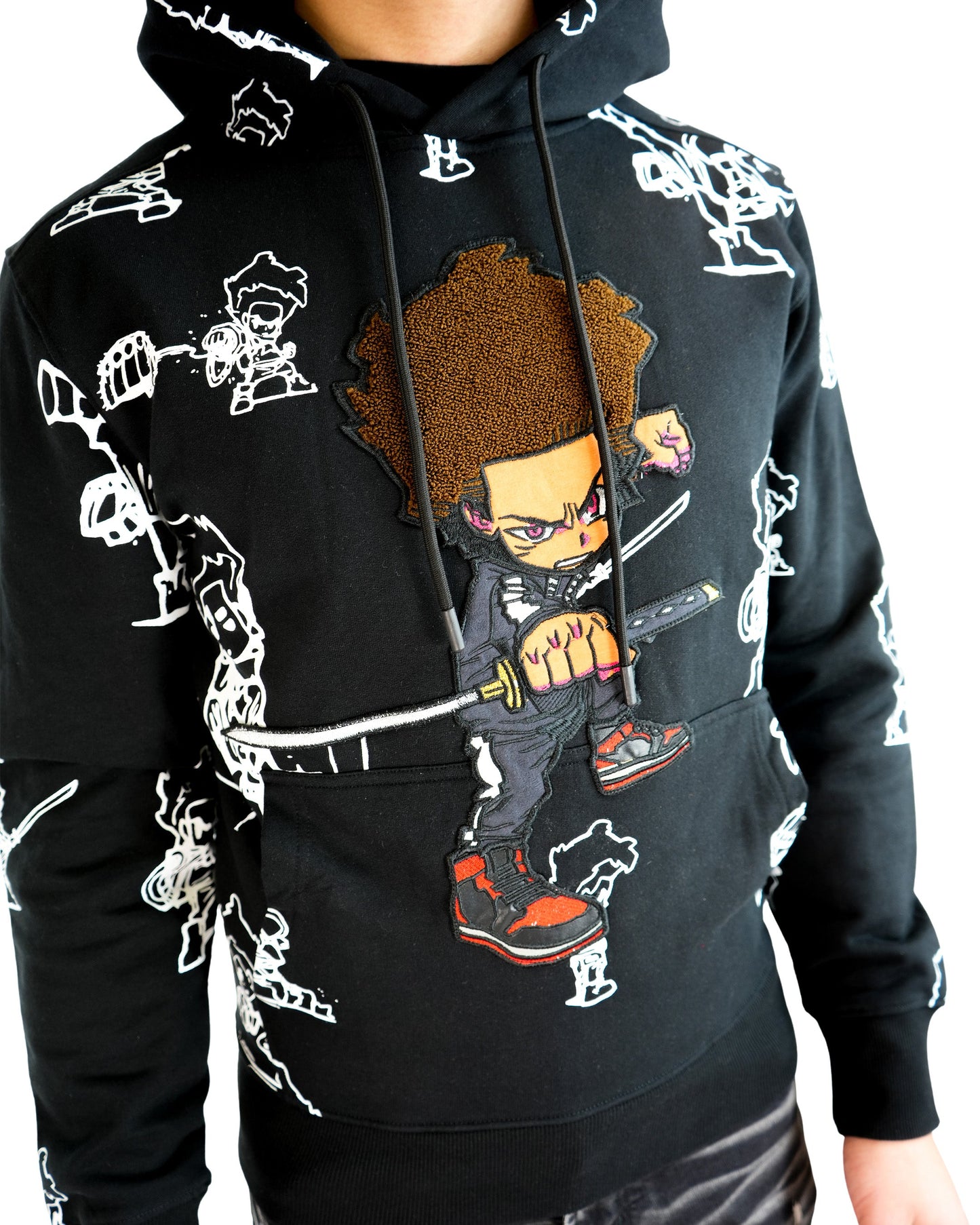 The Boondocks - Ninja Huey Chenille Black Hoodie