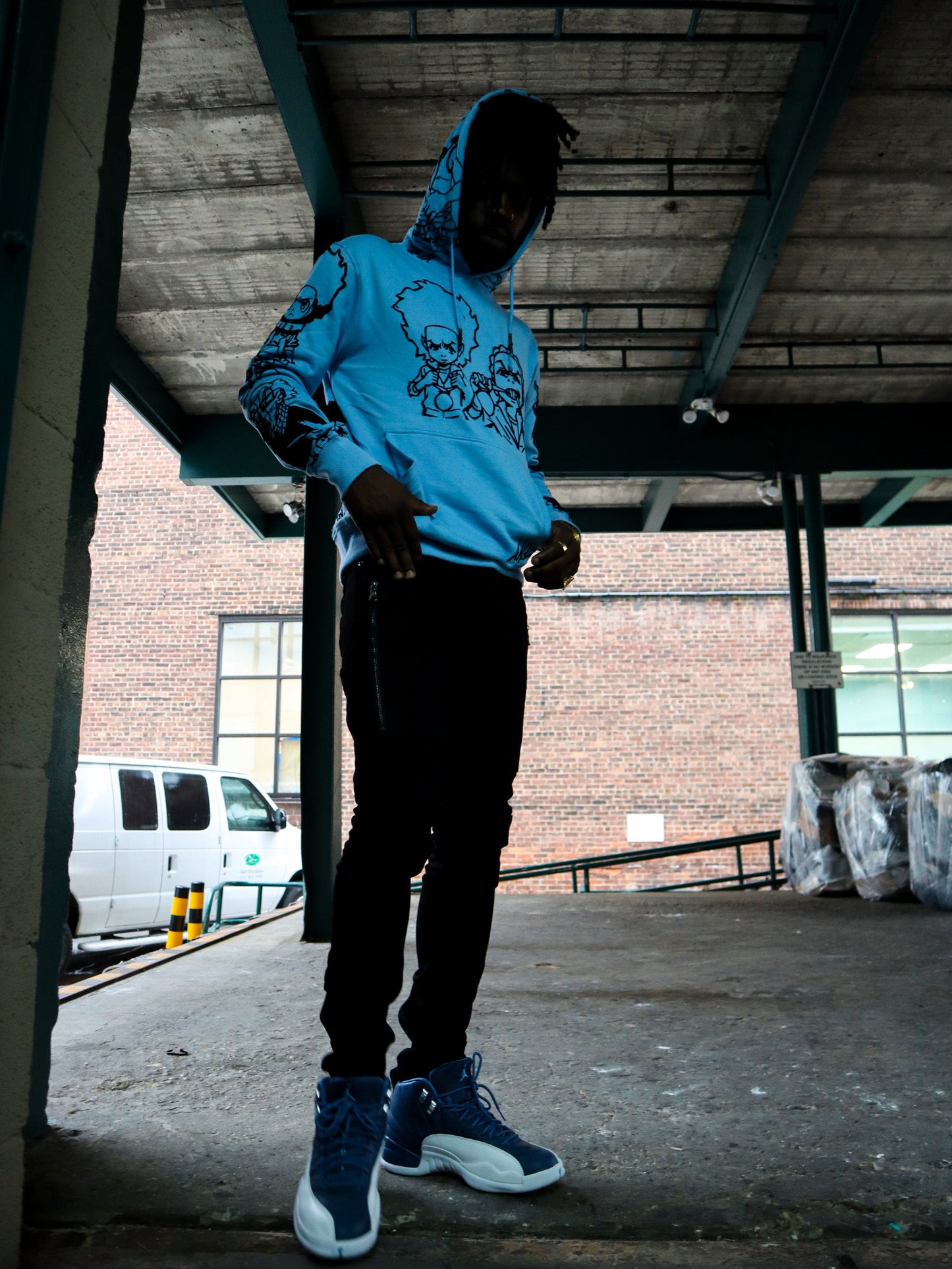 deKryptic x The Boondocks - Gold Winners Outline Blue Hoodie