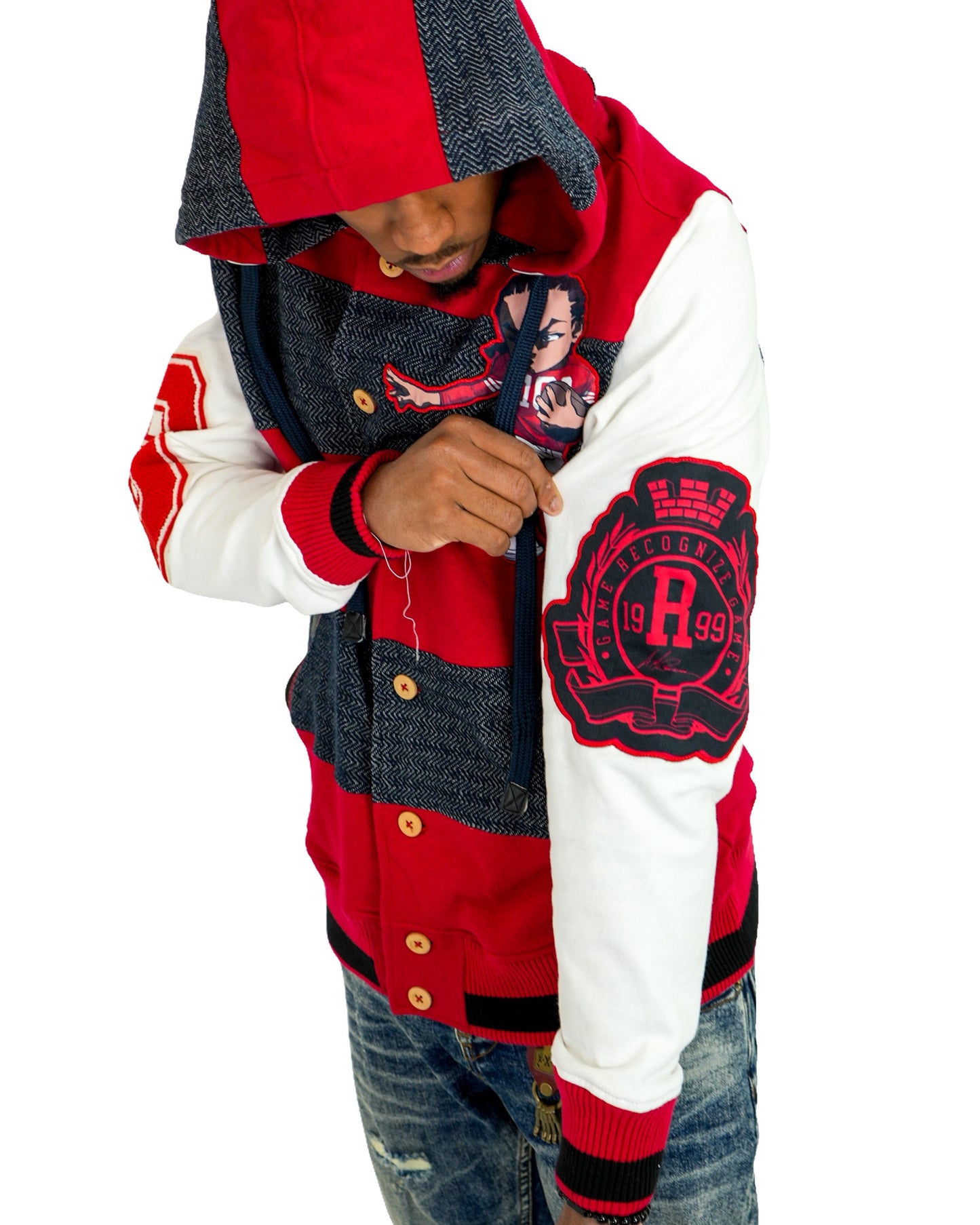 The Boondocks Riley Football Knit Red Hoodie