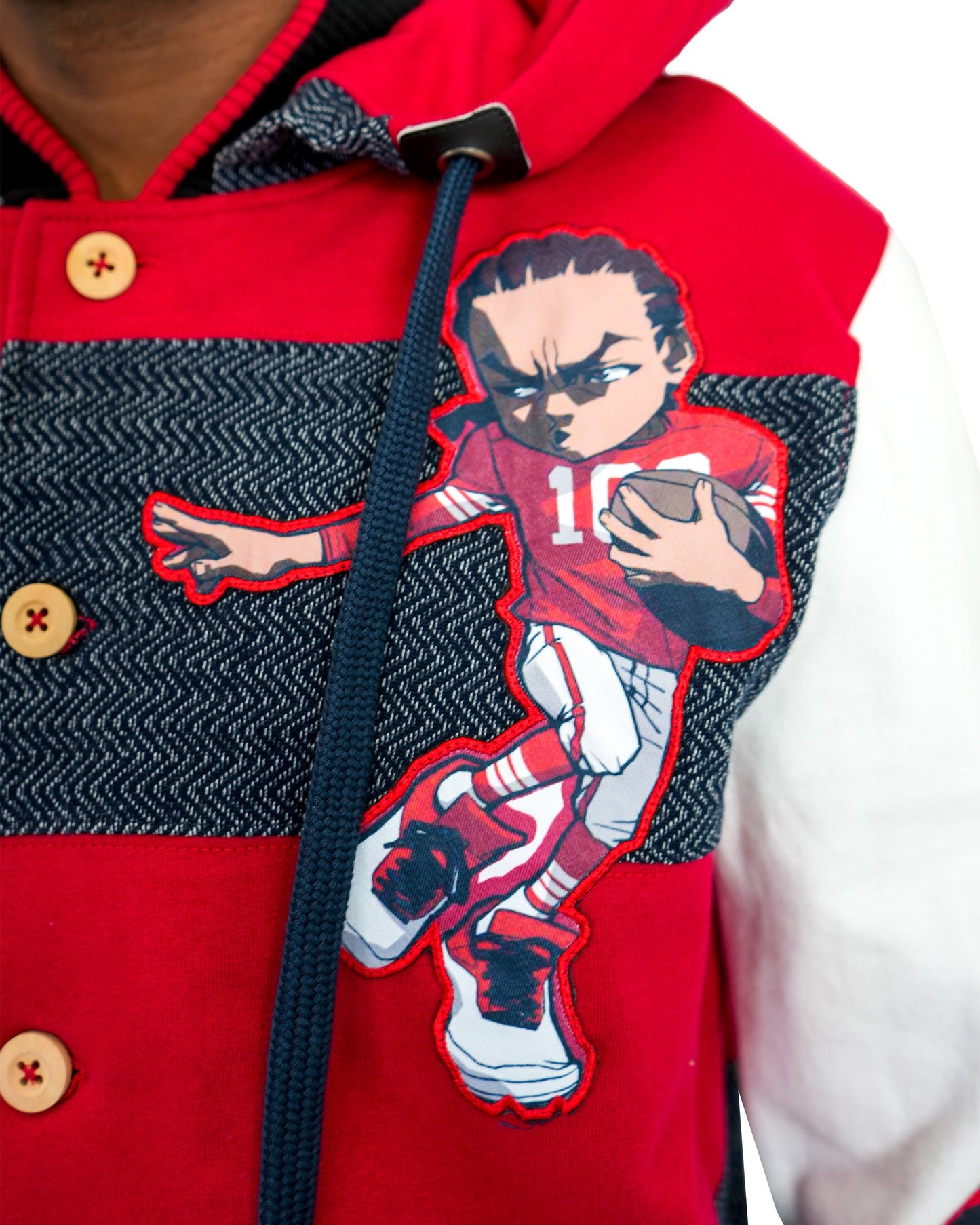 The Boondocks Riley Football Knit Red Hoodie