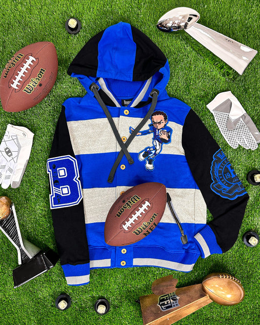 The Boondocks Riley Football Knit Blue Hoodie
