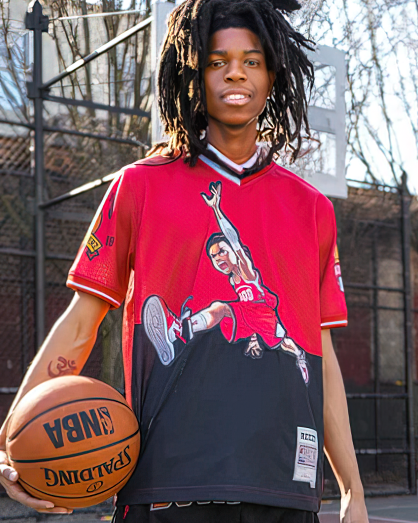 The Boondocks - Air Riley Mesh Knit Red & Black T-Shirt