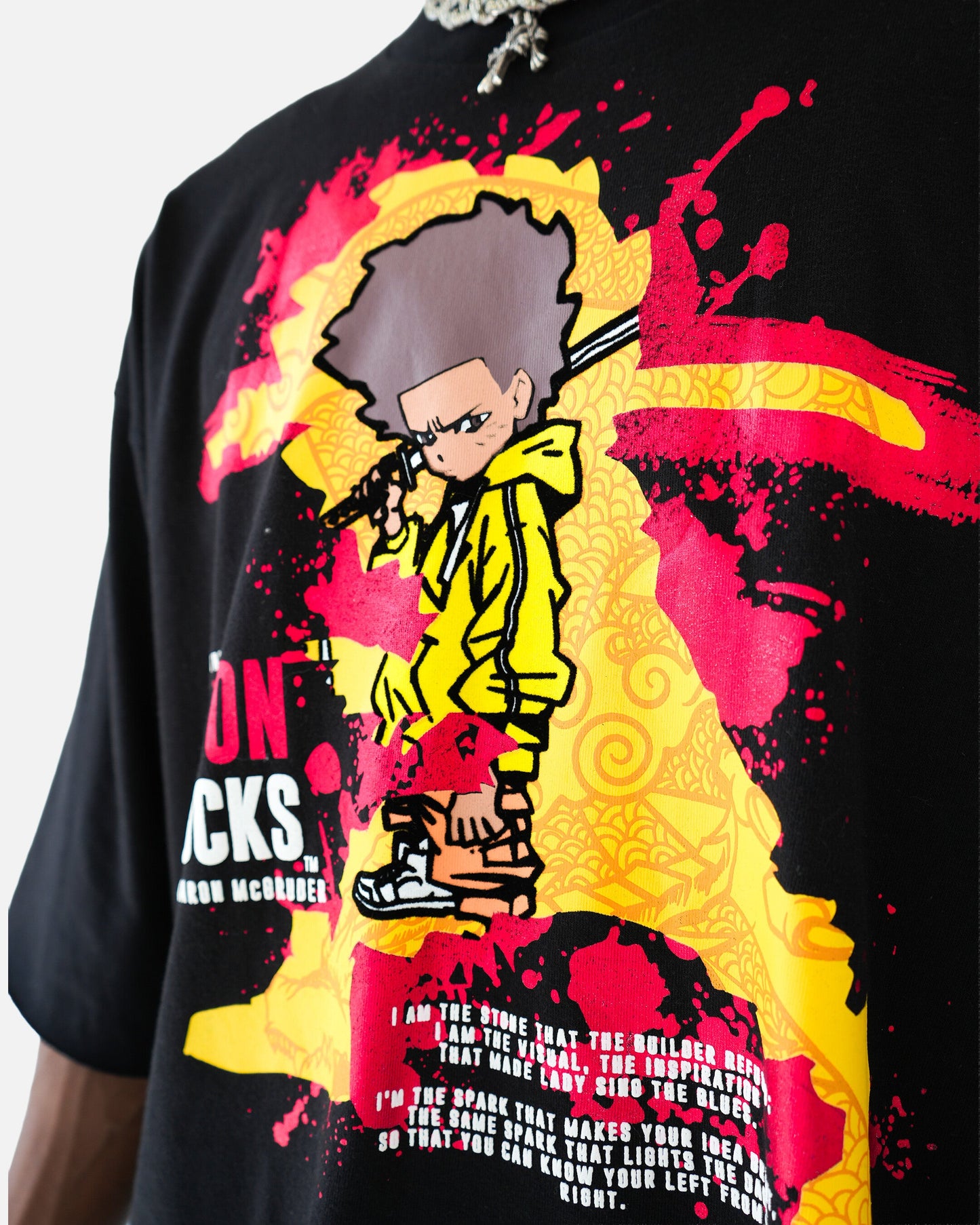 The Boondocks Freeman's Fury Cropped Black T-Shirt