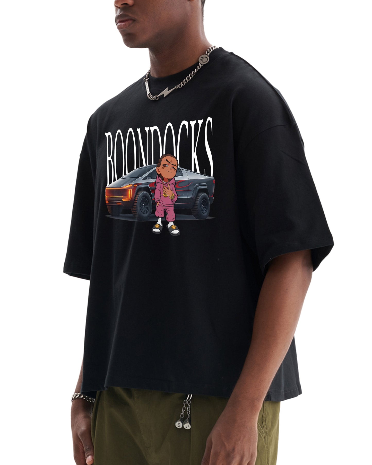 The Boondocks Next Gen Hustle Cropped Black T-Shirt