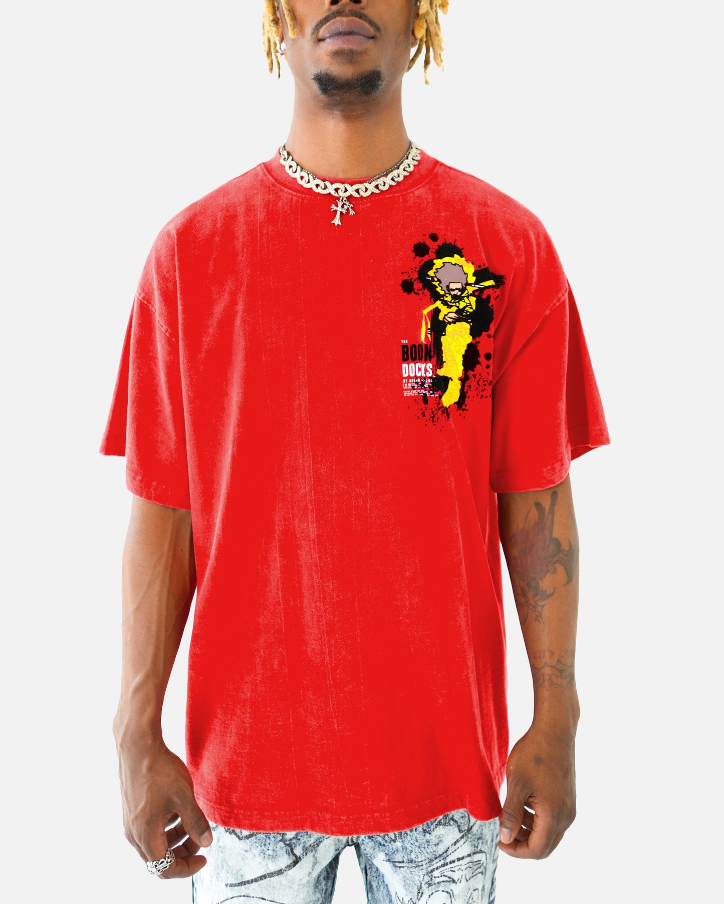 The Boondocks Sword Of Woodcrest Red Stone Wash T-Shirt