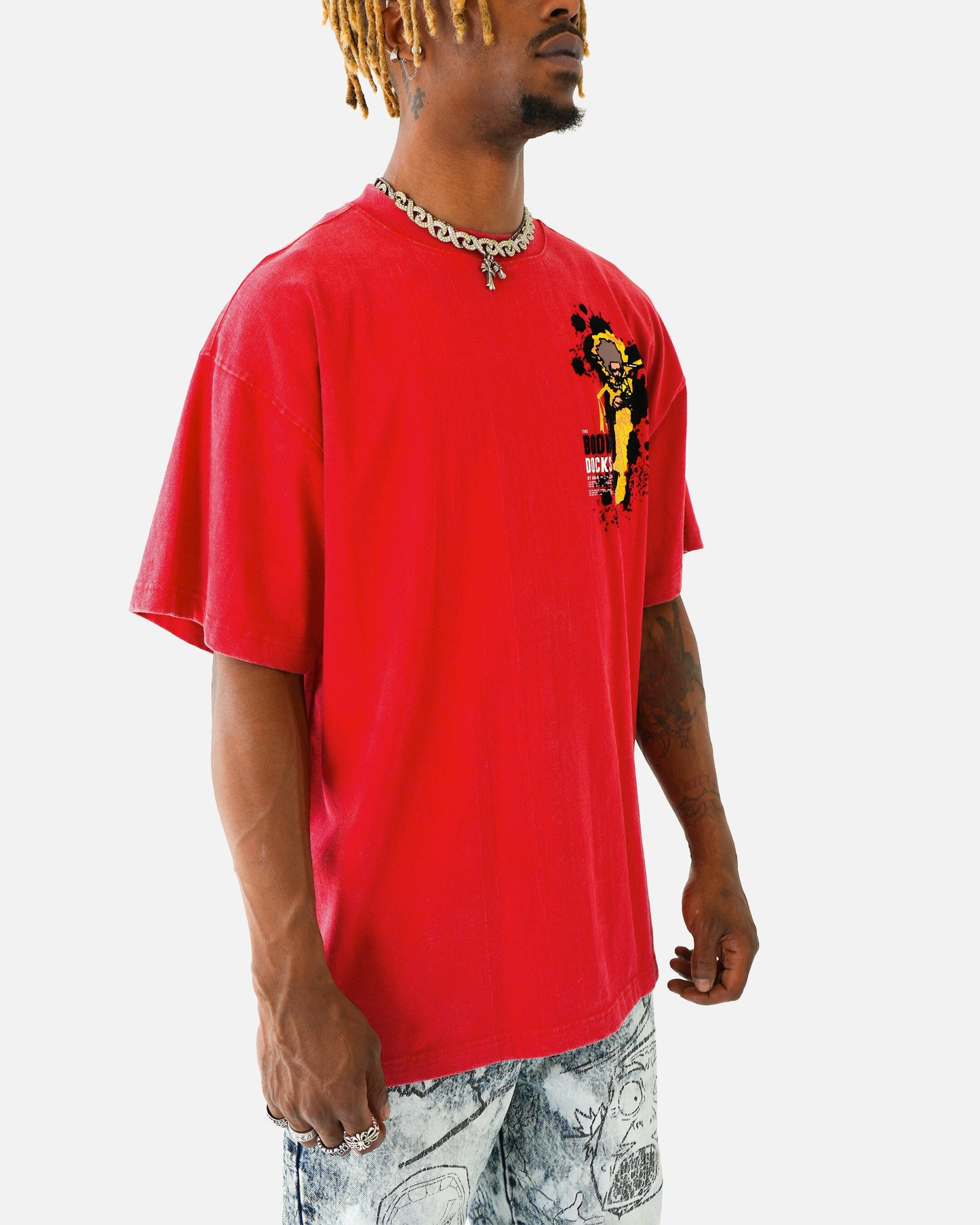The Boondocks Sword Of Woodcrest Red Stone Wash T-Shirt