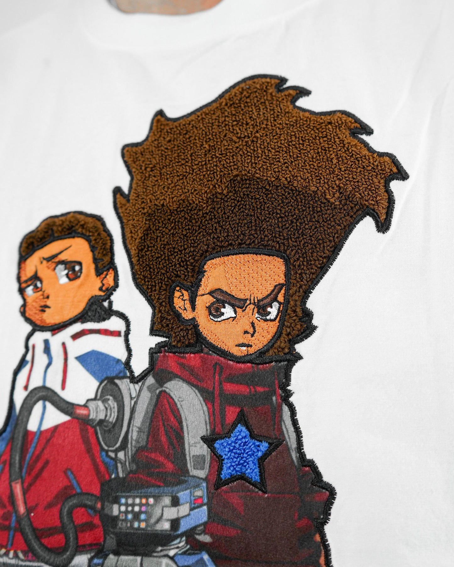 The Boondocks - Future Huey & Riley White Knit T-Shirt