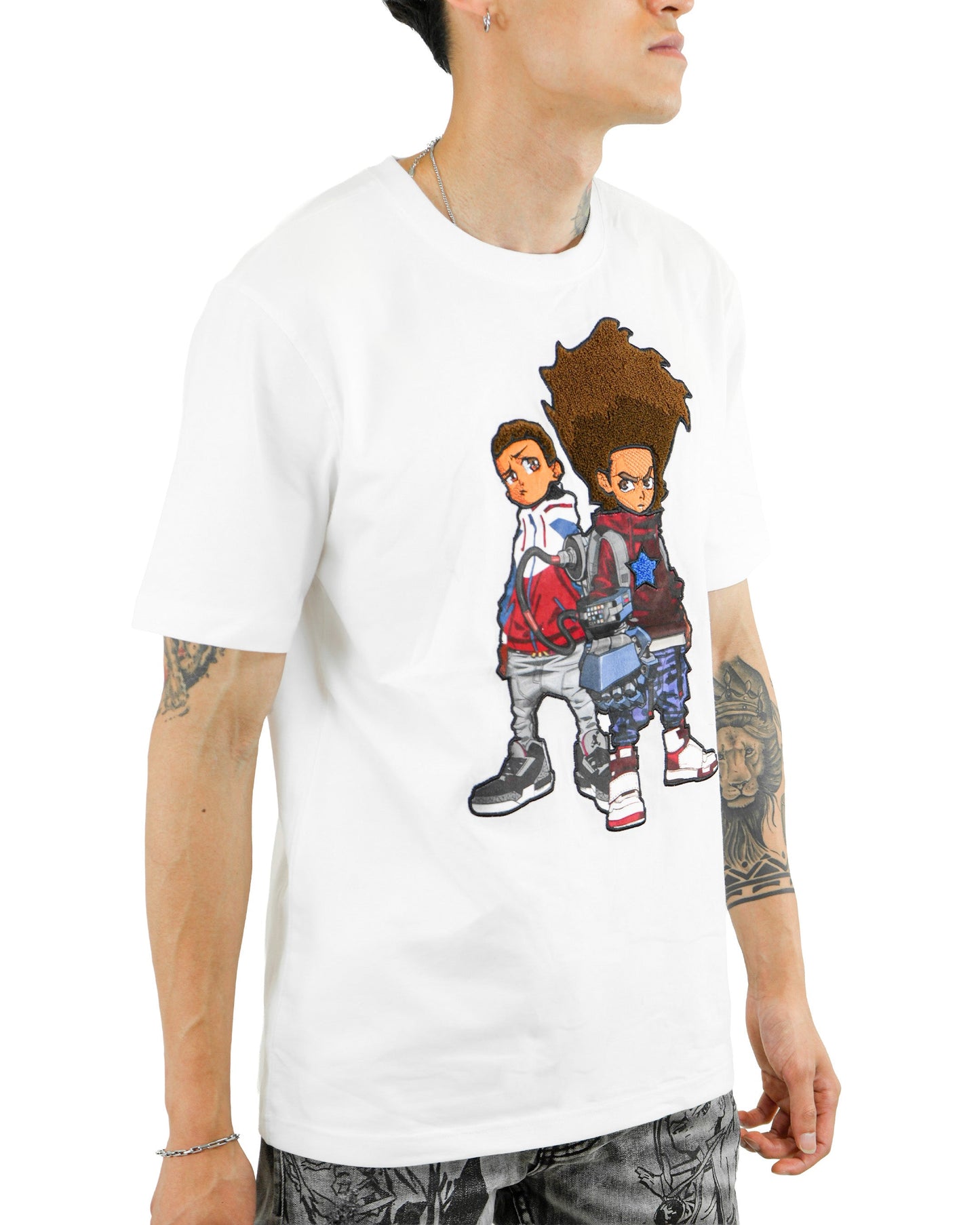 The Boondocks - Future Huey & Riley White Knit T-Shirt
