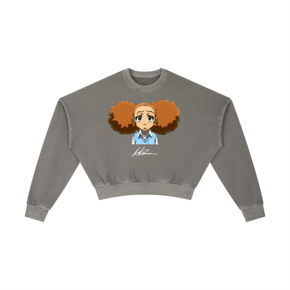 The Boondocks Jazmine Moods Dark Crop Crewneck