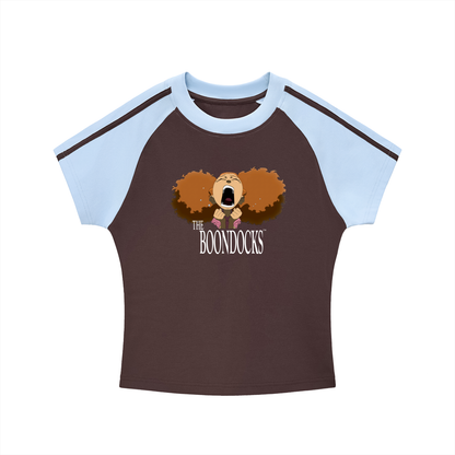 The Boondocks Jazmine Emotional Burst Crop Raglan T-Shirt
