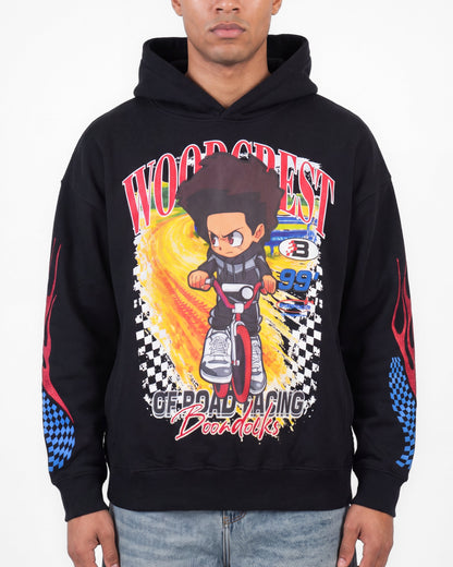 The Boondocks Huey BMX Champion Embellished Black Hoodie
