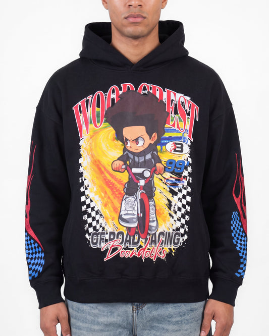 The Boondocks Huey BMX Champion Embellished Black Hoodie