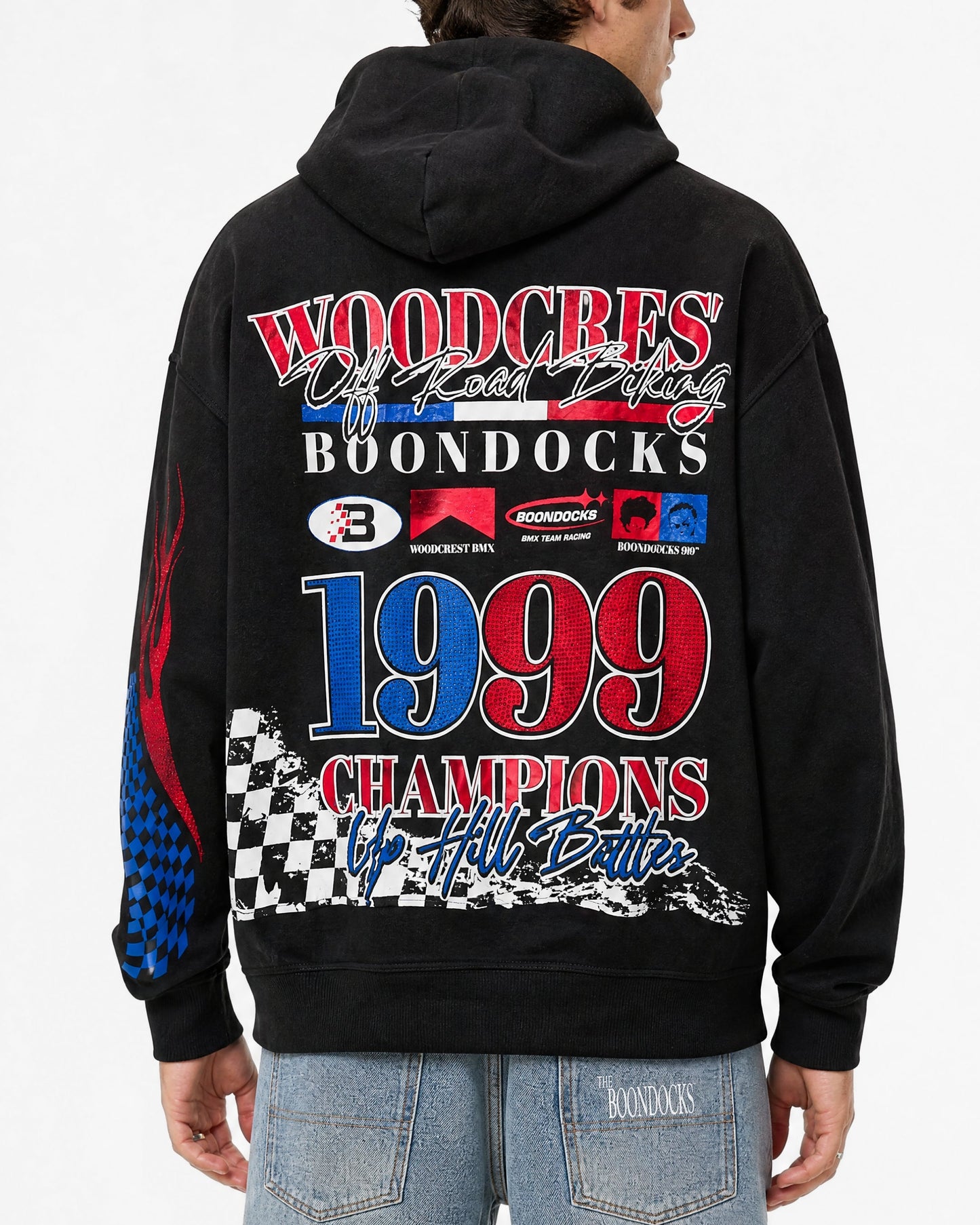 The Boondocks Huey BMX Champion Embellished Black Hoodie