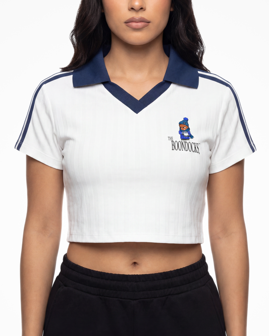 The Boondocks Riley Snow Day White Cropped Jersey