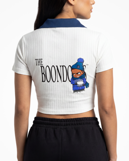 The Boondocks Riley Snow Day White Cropped Jersey