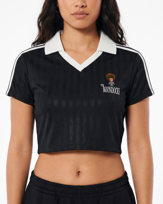The Boondocks Huey Victory Mode Black Cropped Jersey