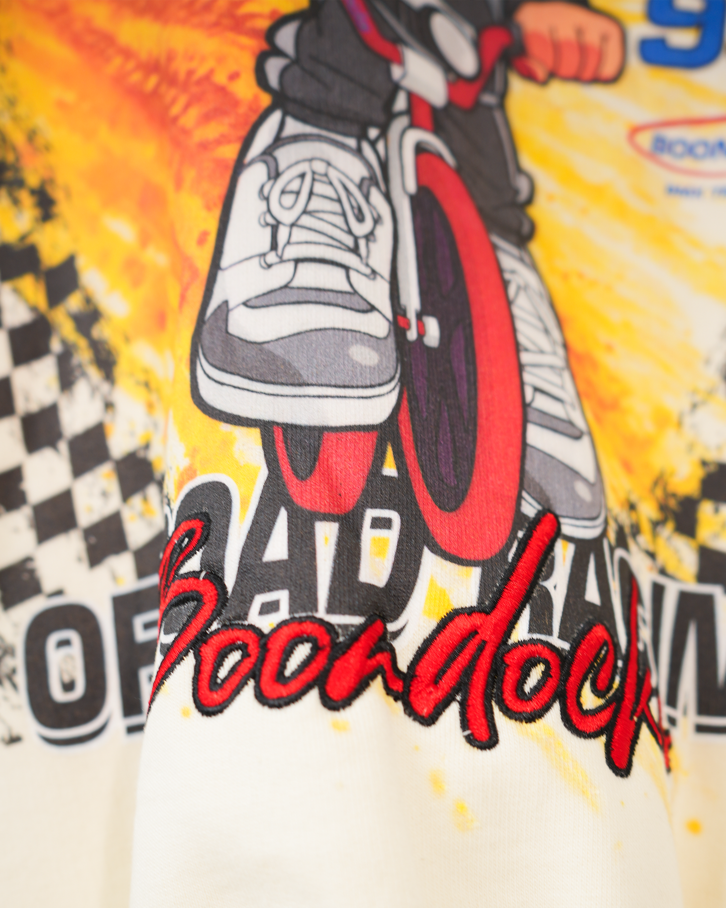 The Boondocks Huey BMX Champion Embellished Cream Hoodie