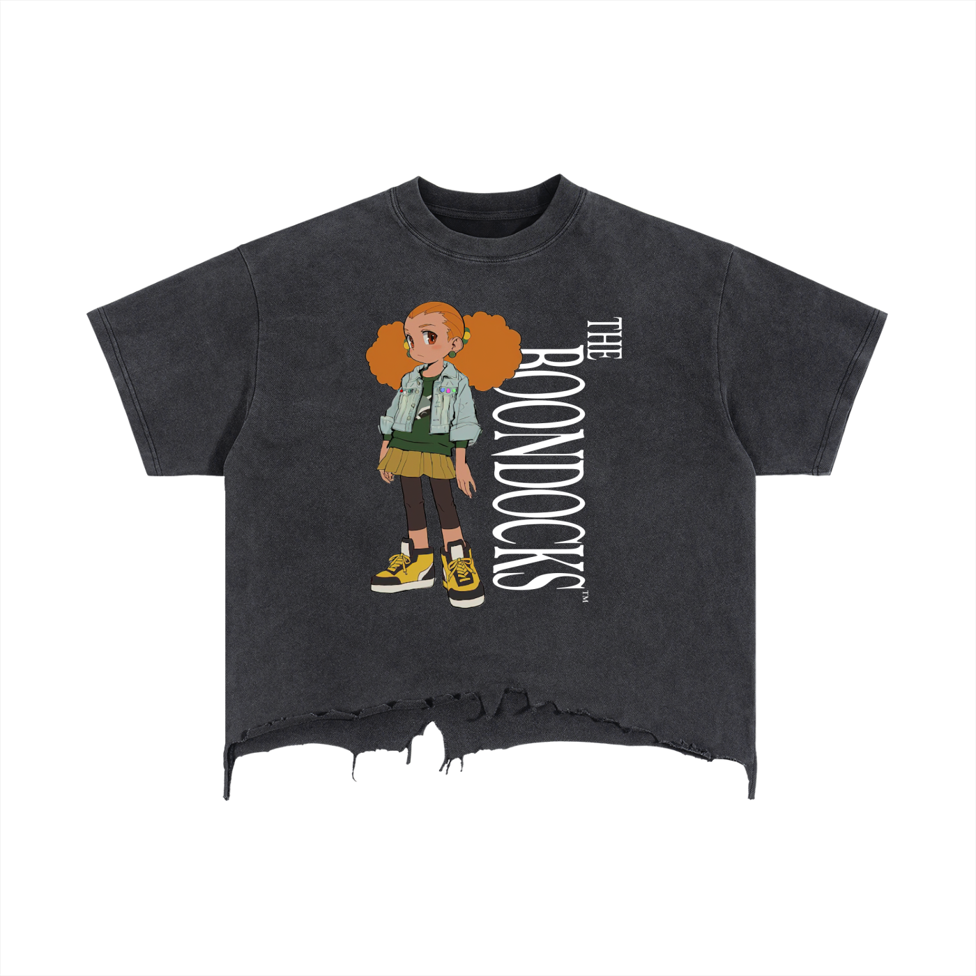 The Boondocks Jazmine Street Attitude Distressed Crop T-Shirt