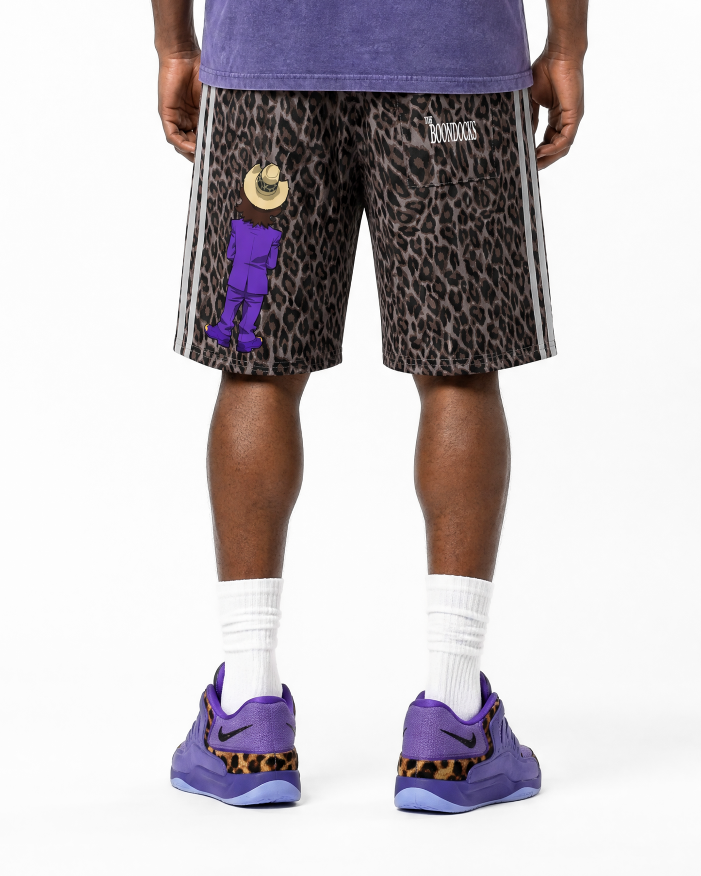The Boondocks Slickback Leopard Drawstring Shorts