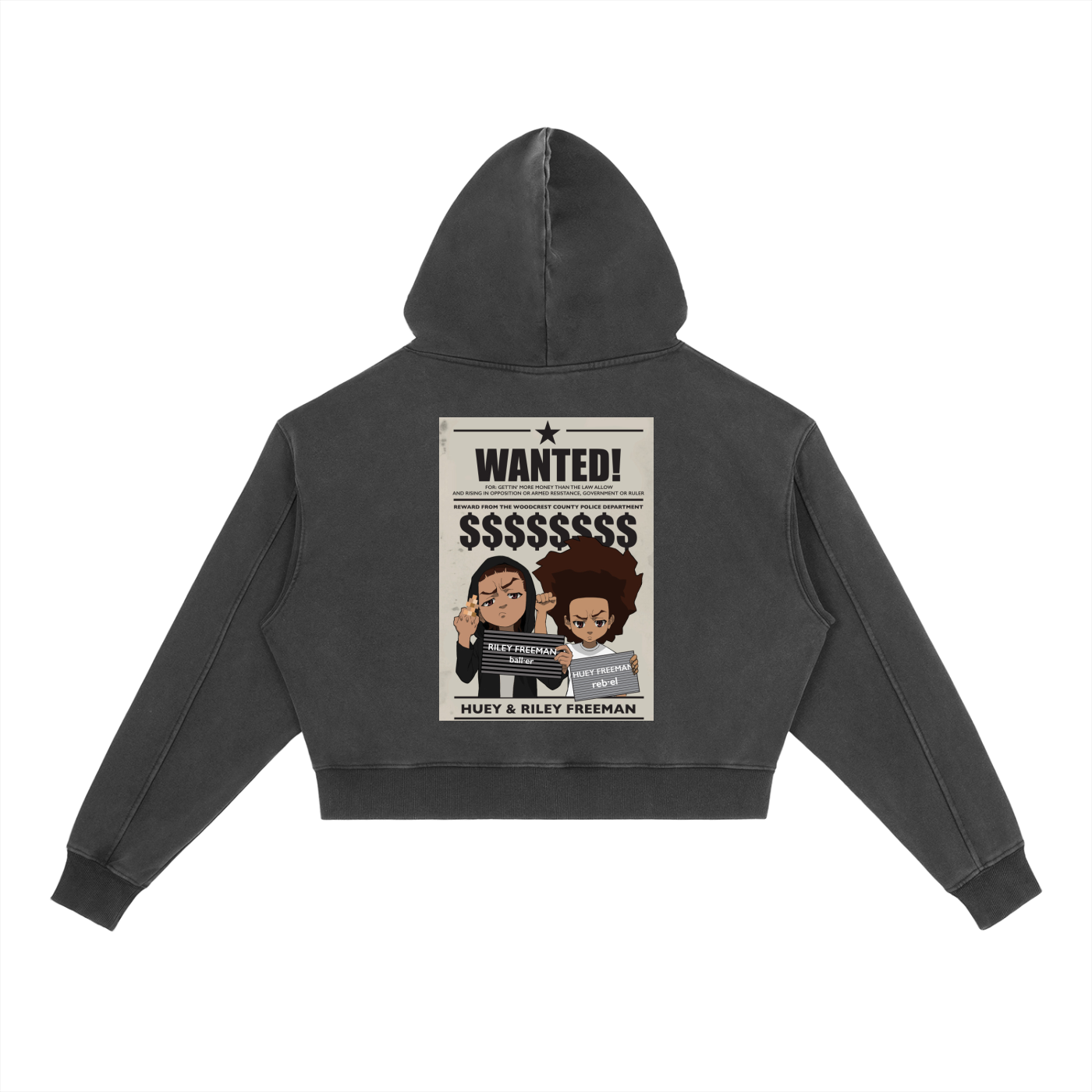 The Boondocks Freeman’s Brothers Most Wanted Acid Washed Heavyweight Hoodie
