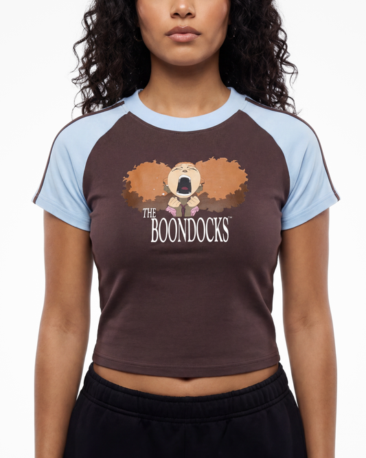 The Boondocks Jazmine Emotional Burst Crop Raglan T-Shirt