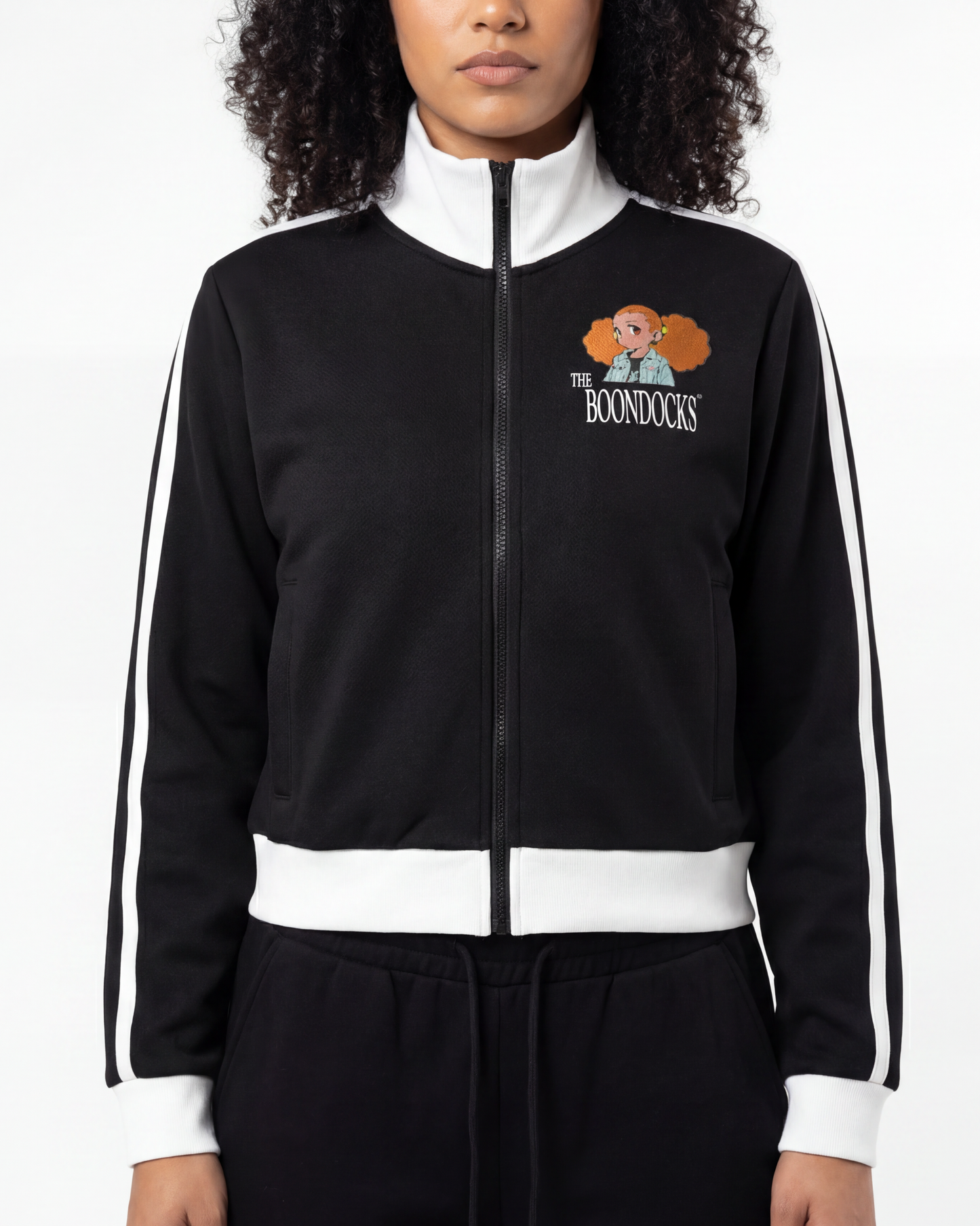 The Boondocks Jazmine Street Attitude Zip Track Crop Jacket