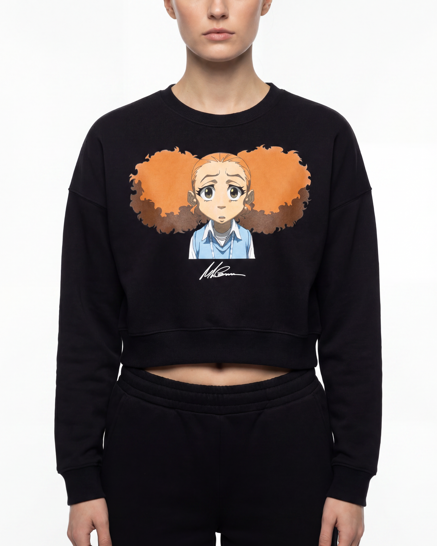 The Boondocks Jazmine Moods Dark Crop Crewneck