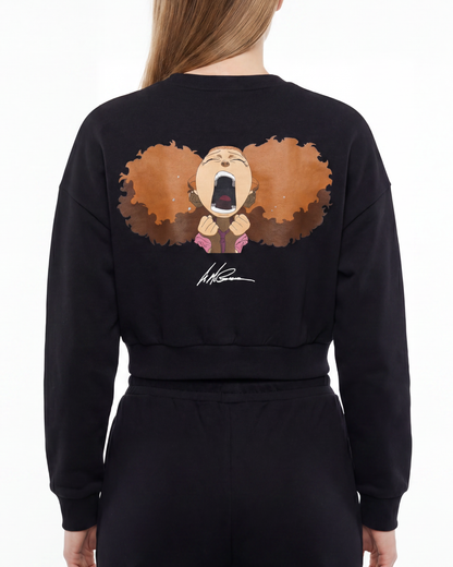 The Boondocks Jazmine Moods Dark Crop Crewneck