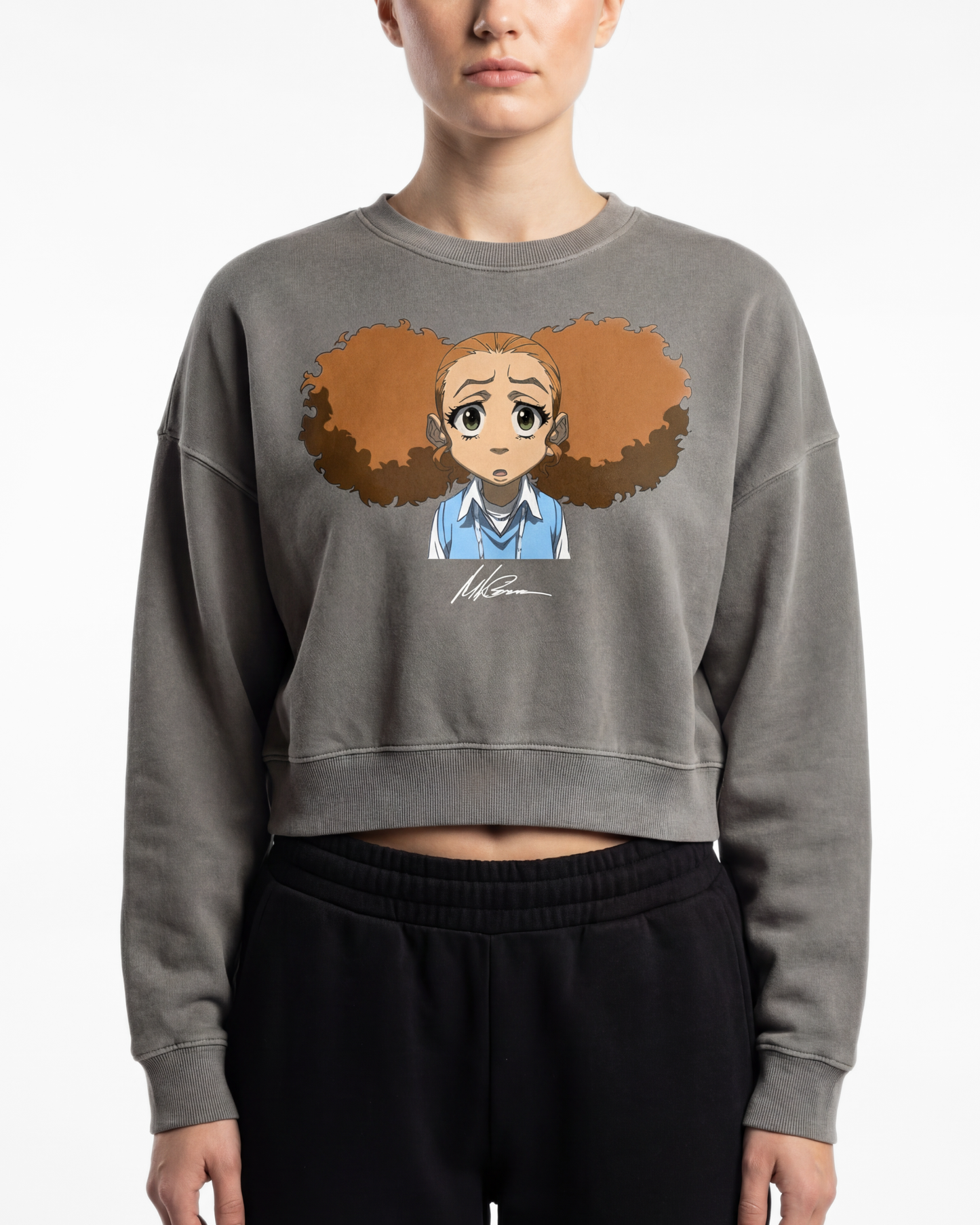 The Boondocks Jazmine Moods Dark Crop Crewneck