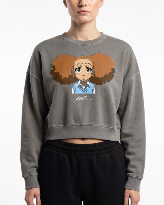 The Boondocks Jazmine Moods Dark Crop Crewneck
