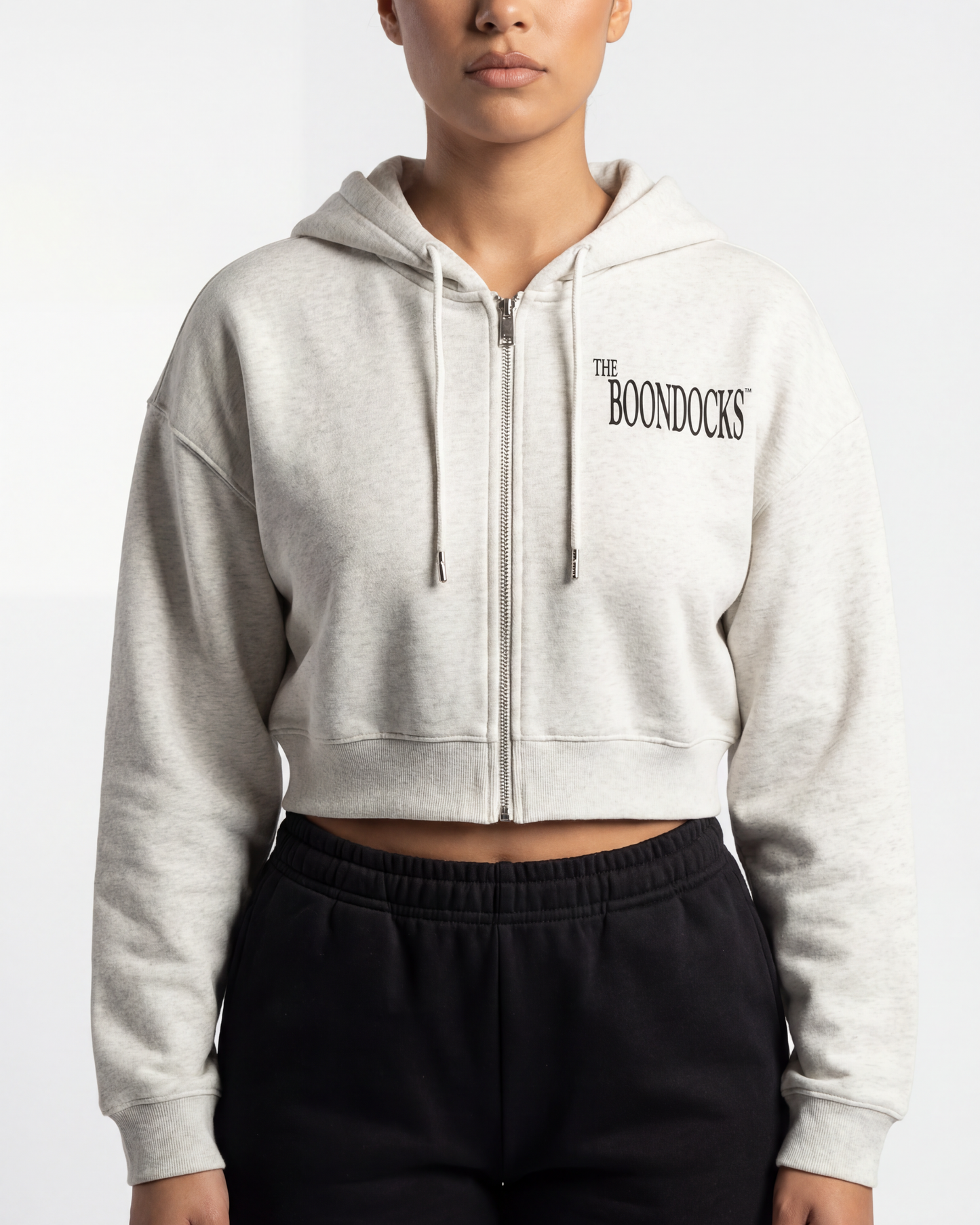 The Boondocks Jazmine Soft Focus Zip Crop Hoodie