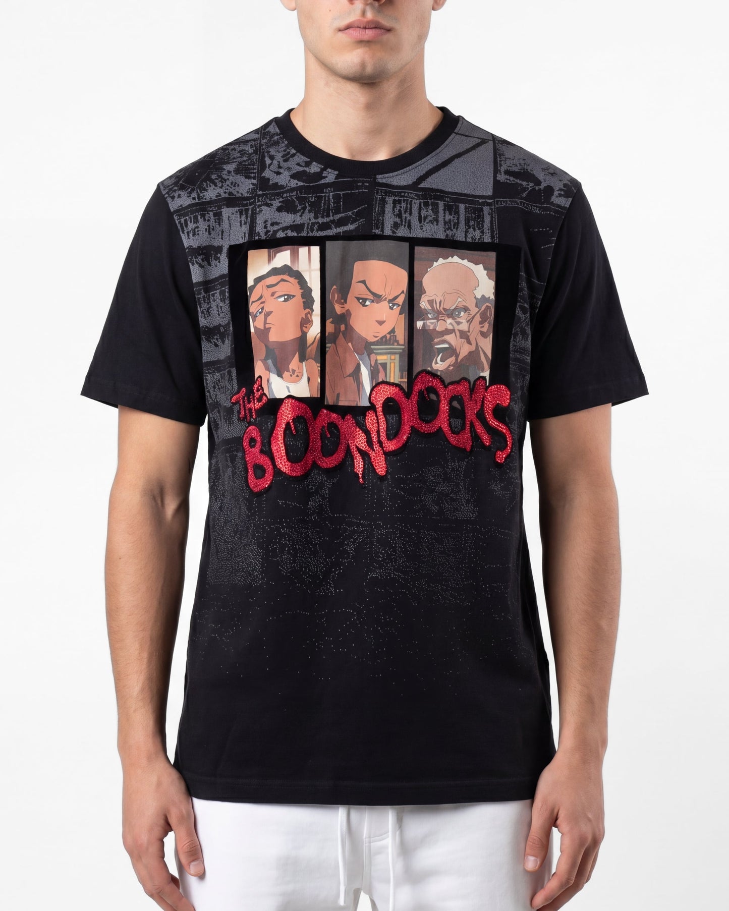 The Boondocks By Any Means Black Embellished Tee