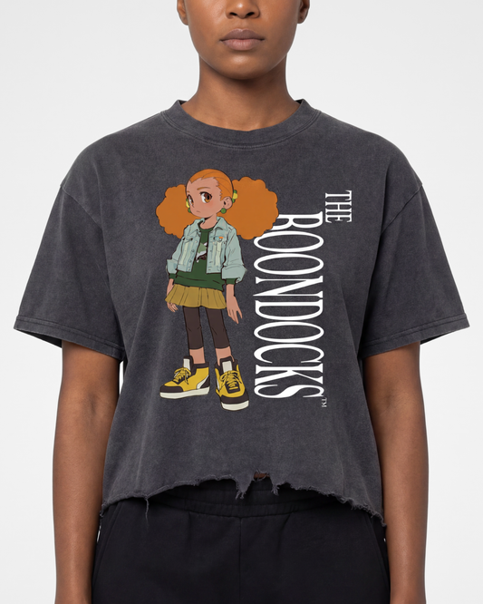 The Boondocks Jazmine Street Attitude Distressed Crop T-Shirt
