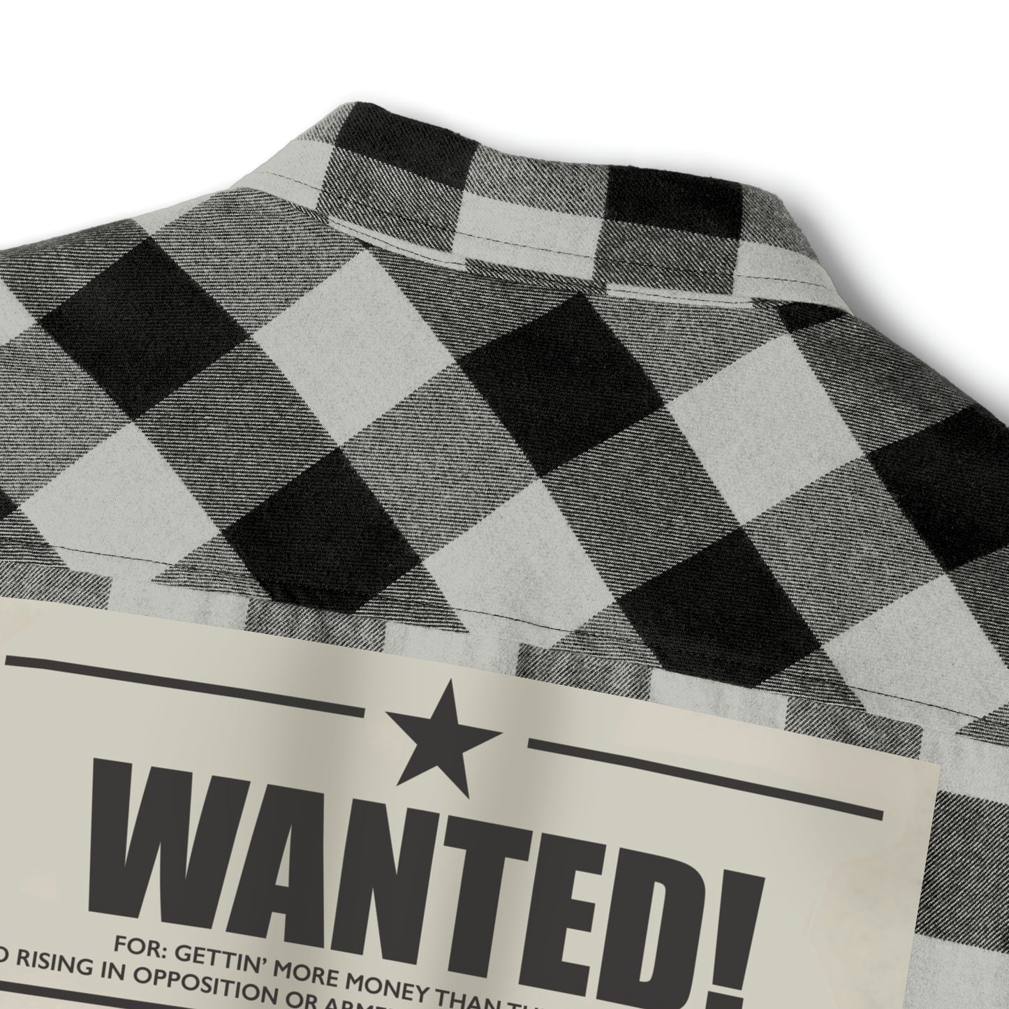 The Boondocks Freeman Brothers Wanted Grey Heather/ Black Flannel Shirt