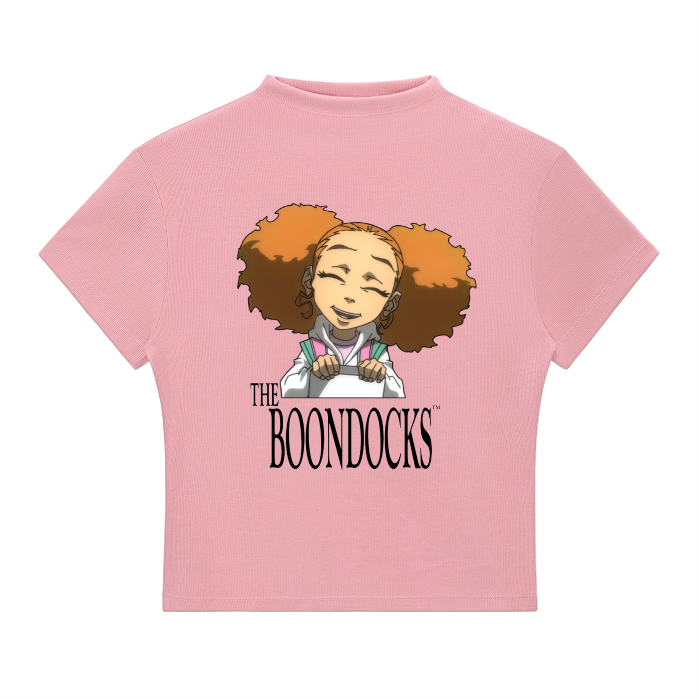 The Boondocks Jazmine Soft Smile Mock Neck Slim Fit T-Shirt
