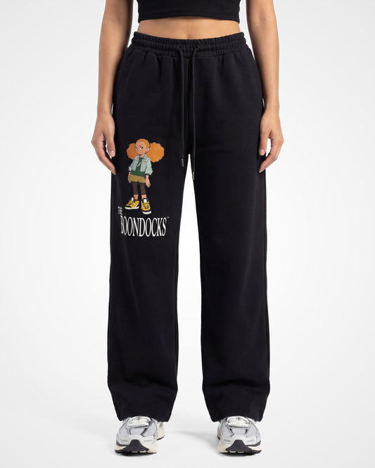 The Boondocks Jazmine Core Black Straight-Leg Sweatpants